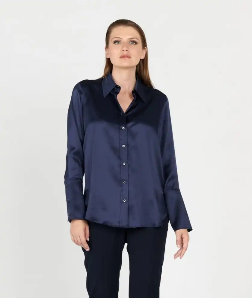 Chemise HANA SAN Nisha Bleu Nuit Livraison GRATUITE Boutique Access Nykita