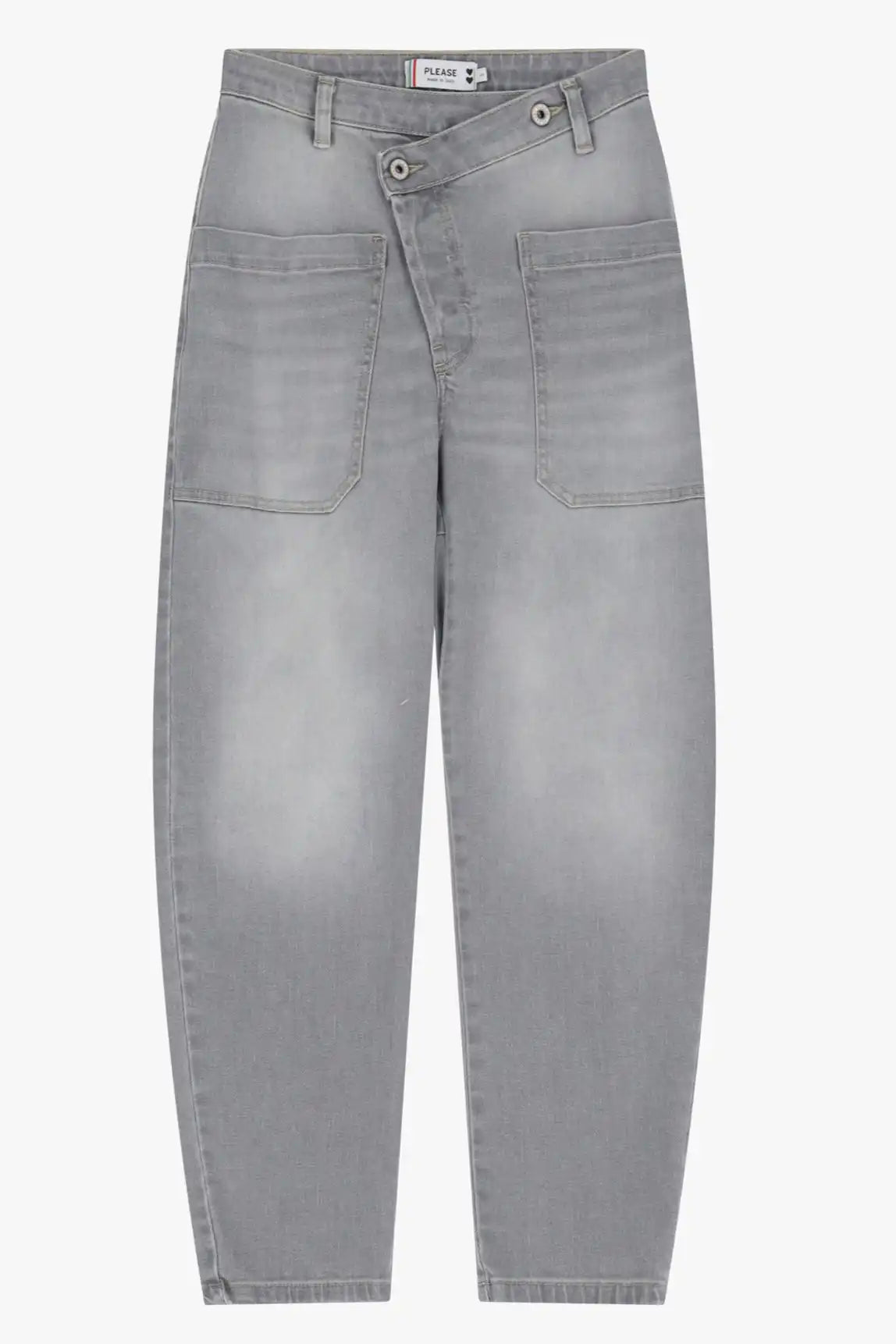 Jean Baggy Please asymétrique Grigio Denim