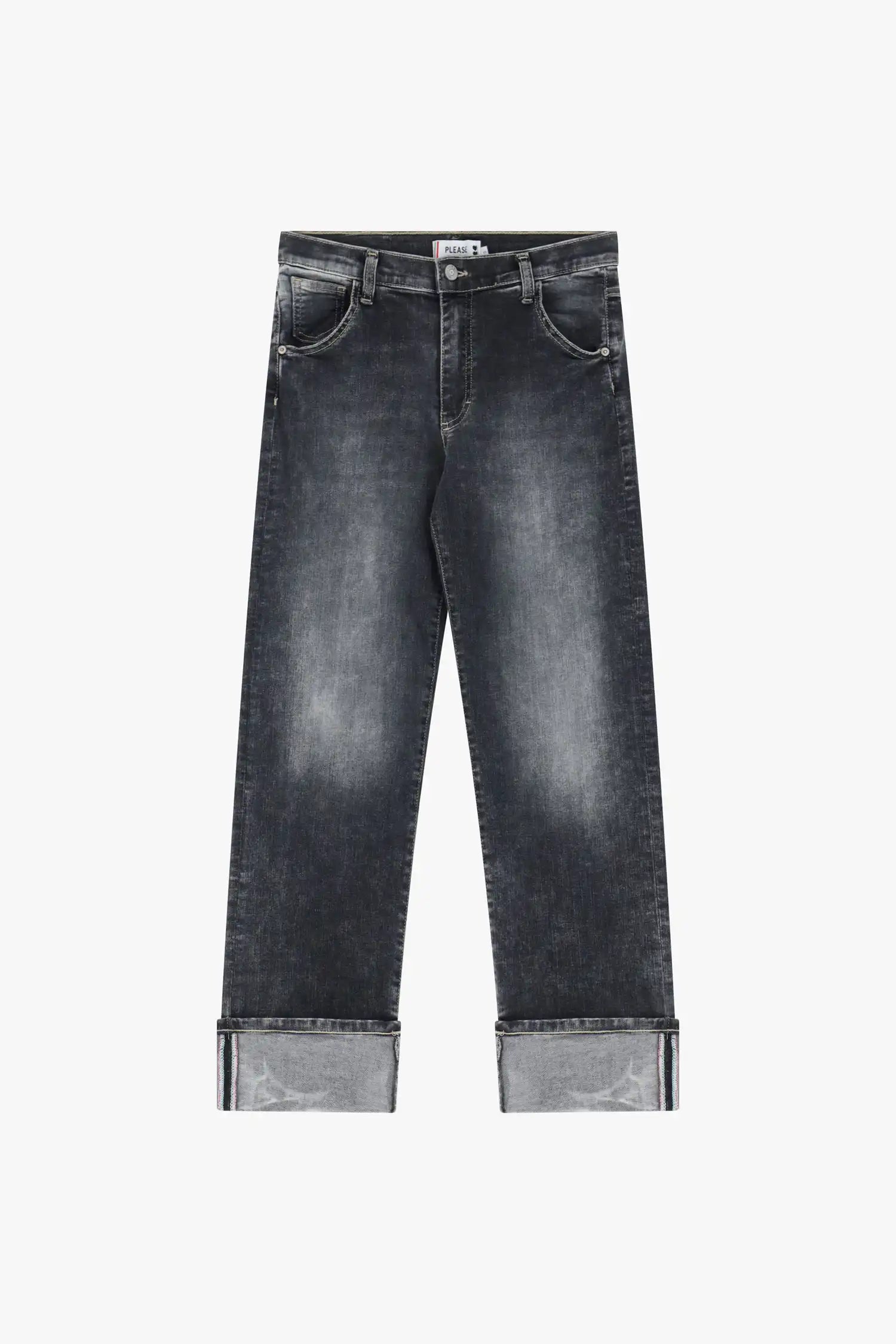 Jean Please large revers Nero Denim