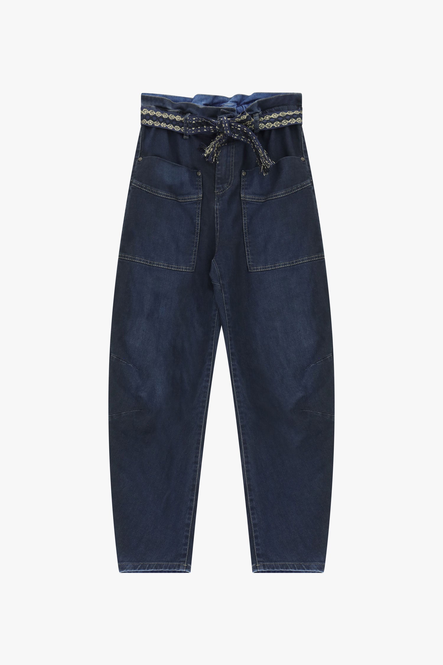 Jean Please cargo taille haute avec ceinture