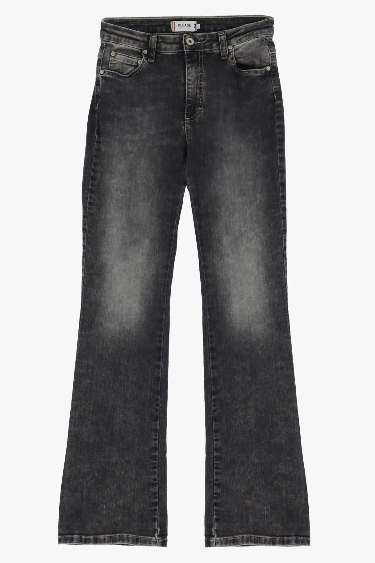 Jean Please Flare délavé Nero Denim
