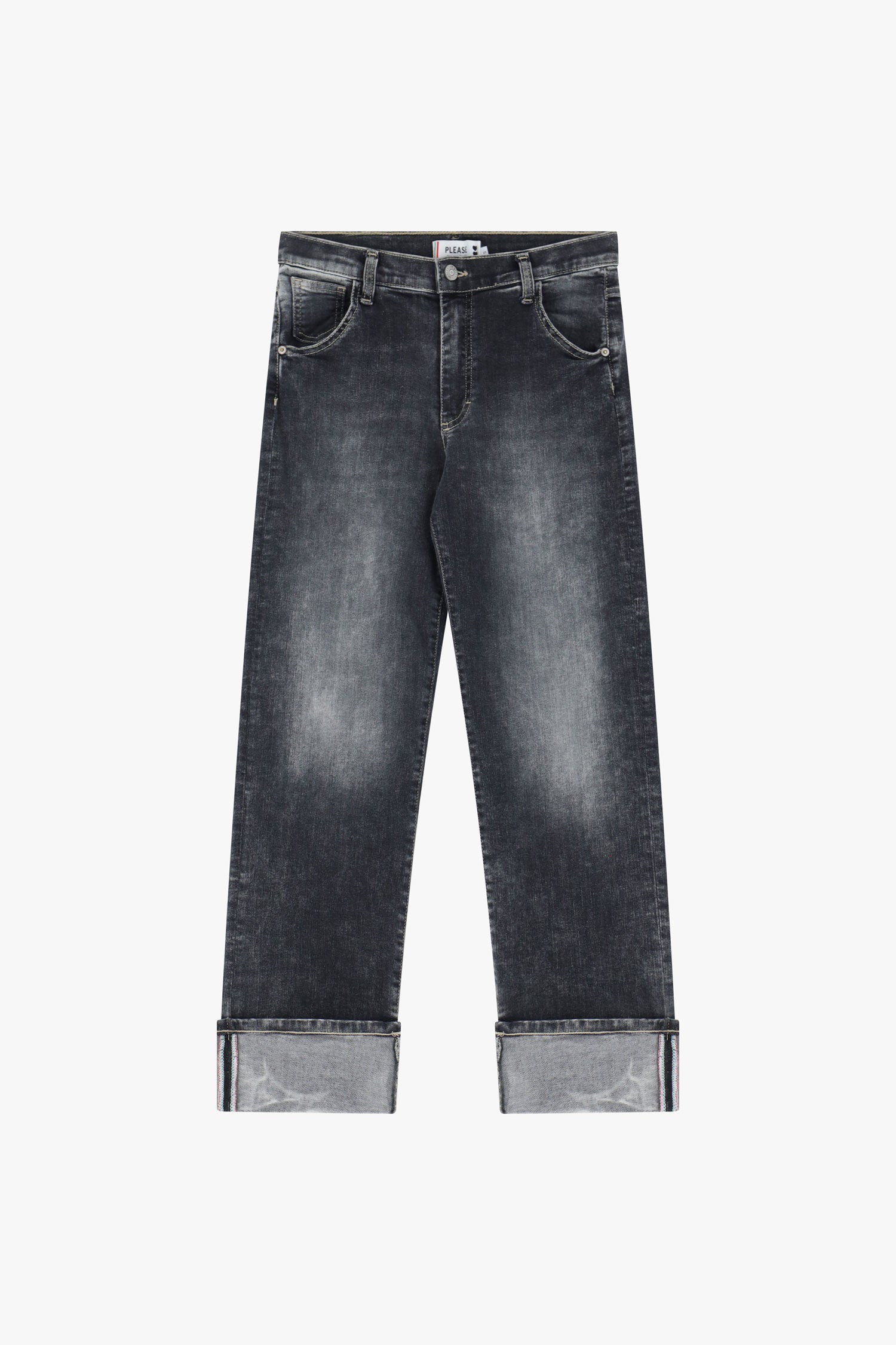 Jean Please larges revers Nero Denim