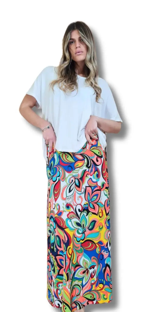 Jupe longue Imprimé Multicolore