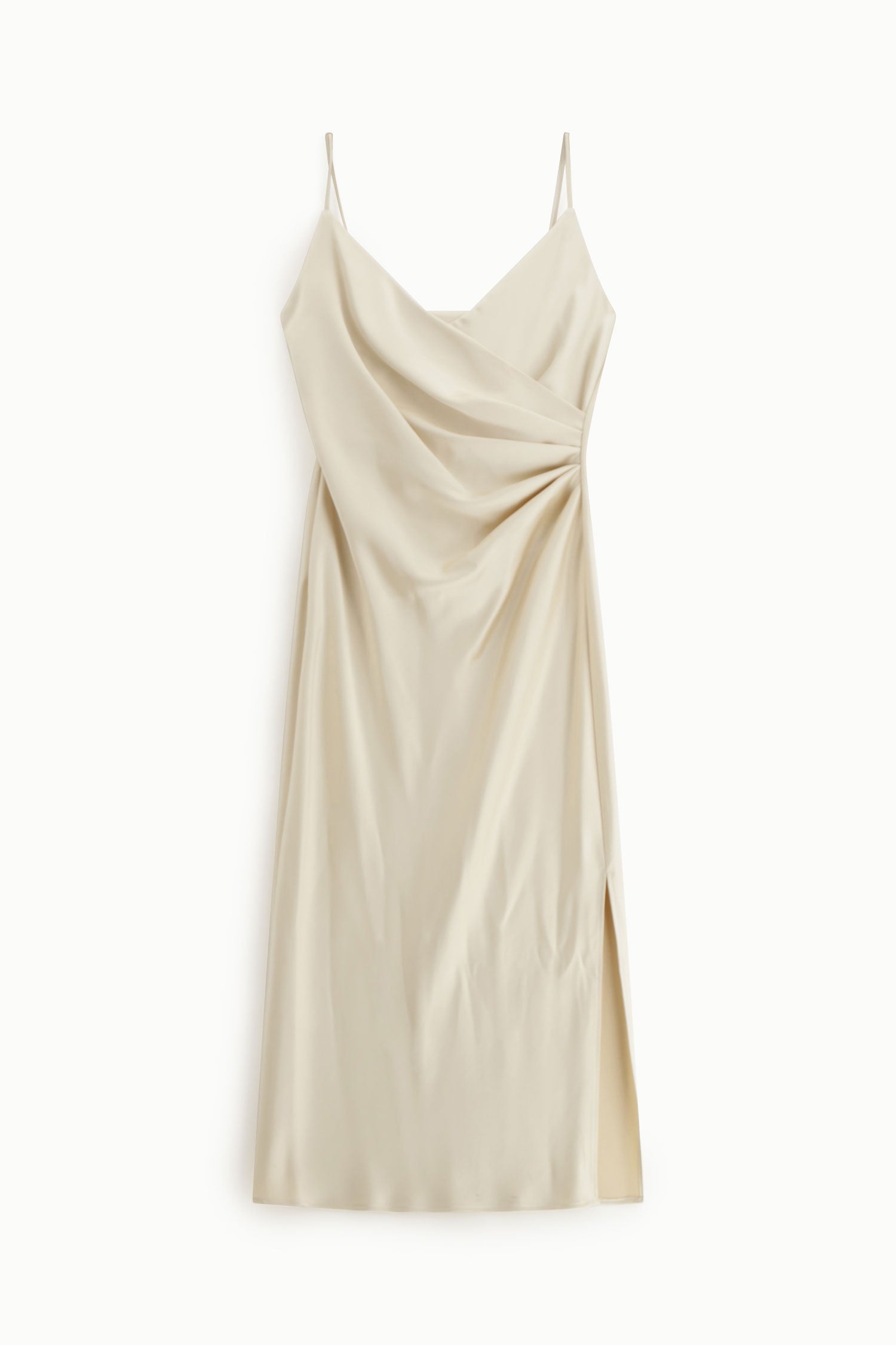 Robe longue Imperial écru drapée à fines bretelles