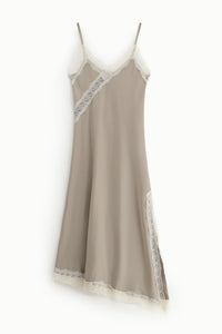 Robe midi Imperial à bretelles détails dentelle Beige