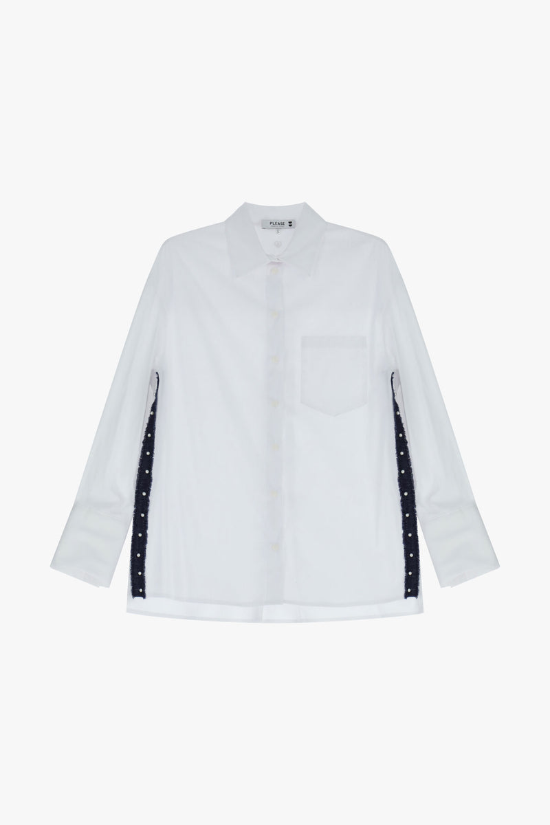 Chemise blanche à bandes latérales Please