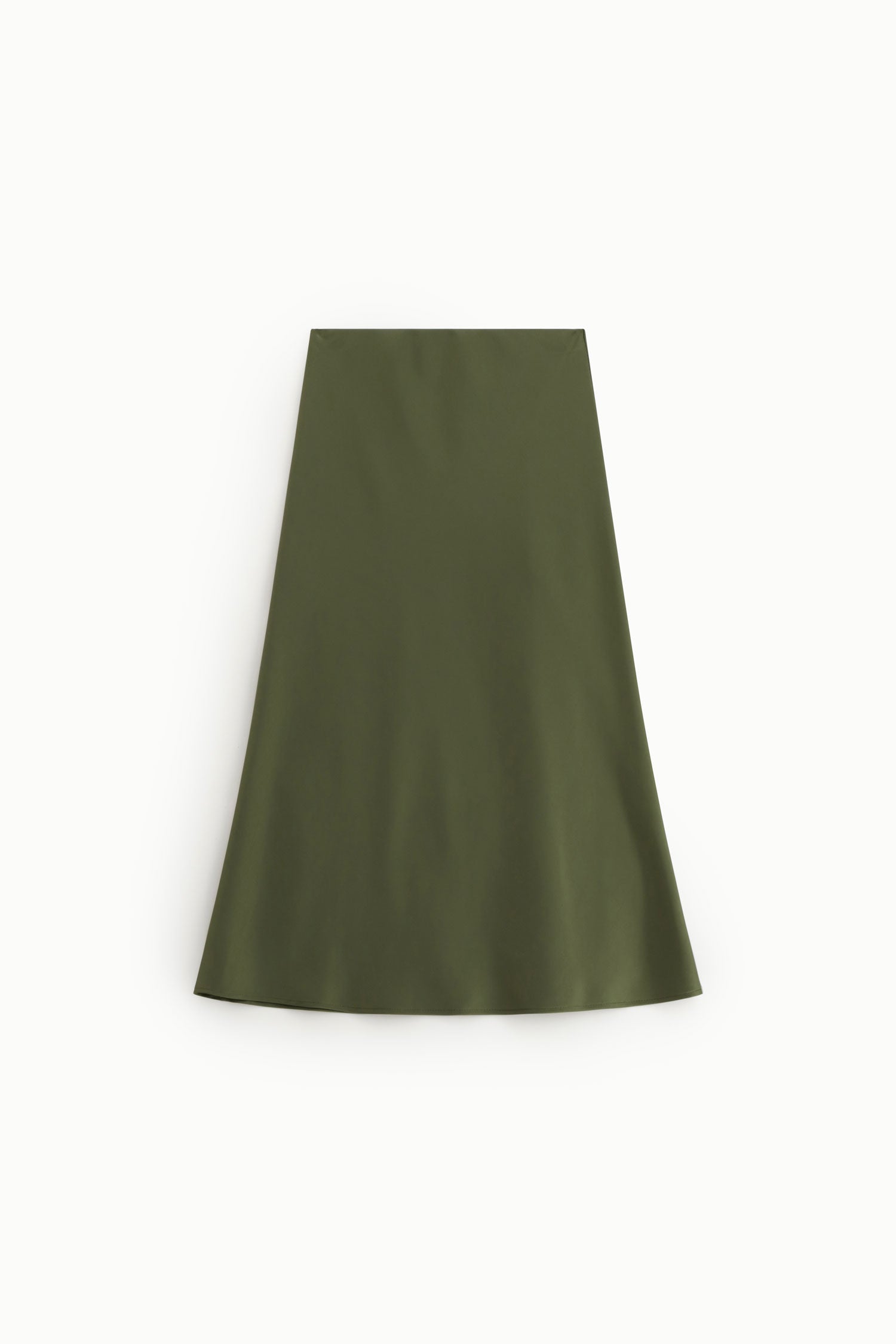 Jupe longue Imperial fluide kaki taille haute