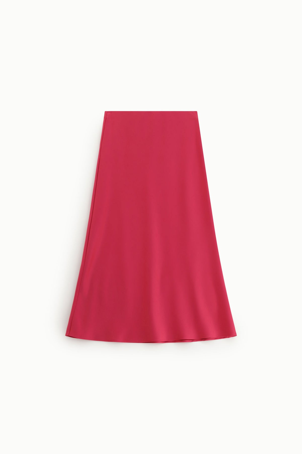 Jupe longue Imperial fluide rose framboise taille haute