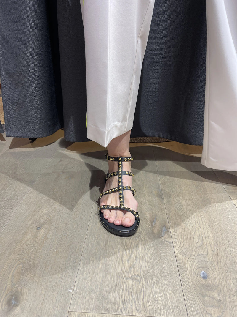 Sandales Diciottopiu à clous Nero