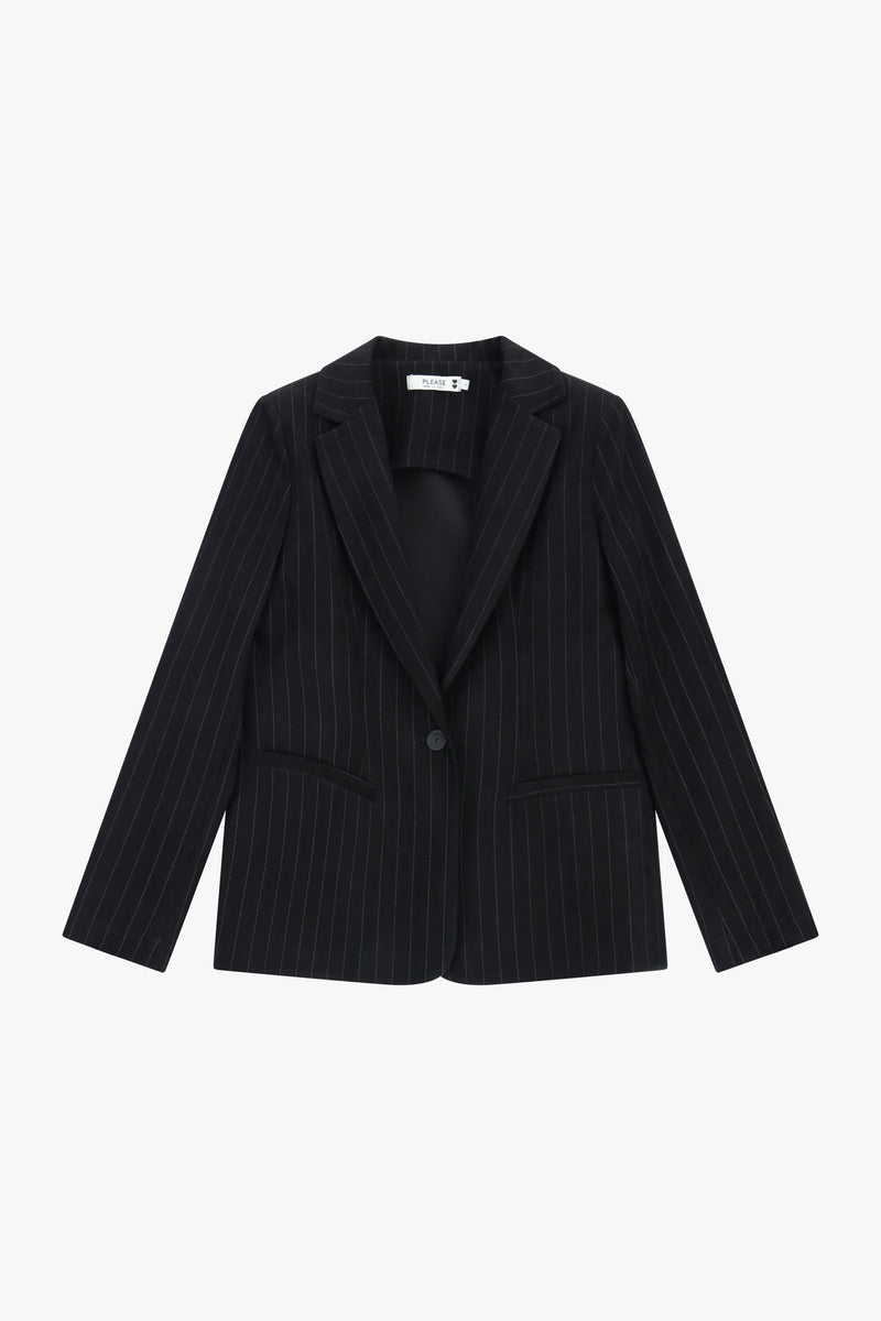Veste de tailleur Please en velours ras à rayures Nero