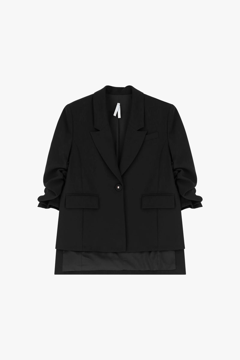 Veste tailleur Imperial manches froncées Nero