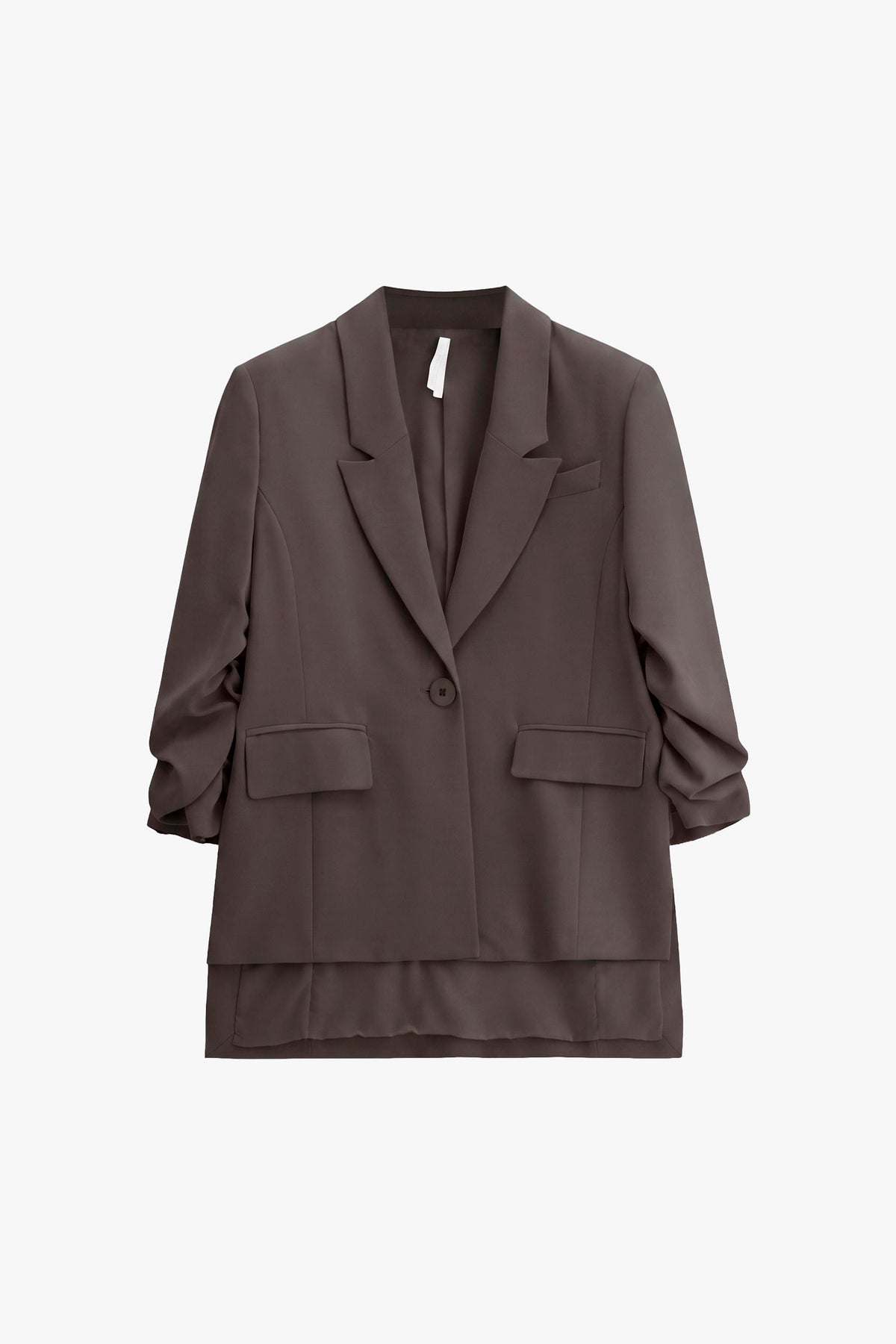 Blazer Imperial long taupe à manches retroussées