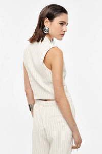 Gilet tailleur sans manche rayé Imperial PANNA