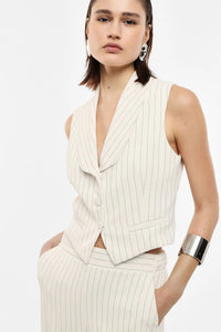 Gilet tailleur sans manche rayé Imperial PANNA