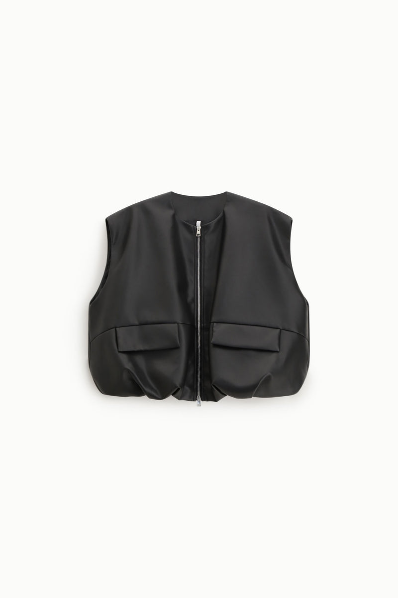 Gilet Imperial en similicuir nero