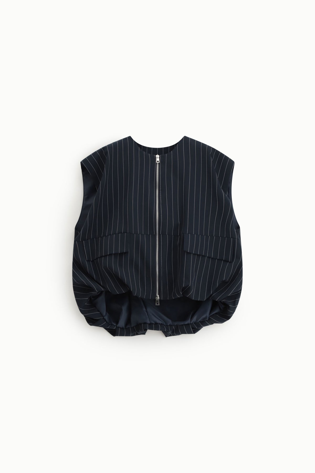 Gilet zippé Imperial sans manches à fines rayures bleu foncé