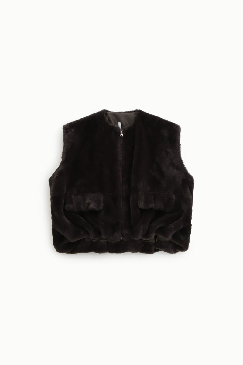 Gilet court Imperial en fausse fourrure nero