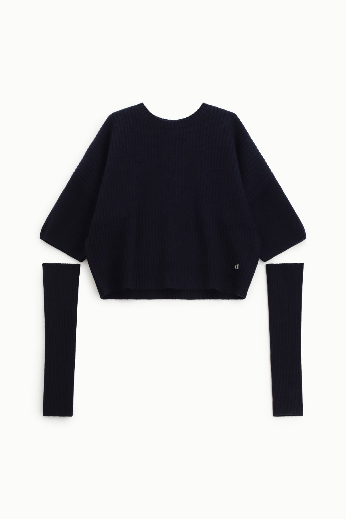 Pull court Dixie maille côtelée à manches longues Blu