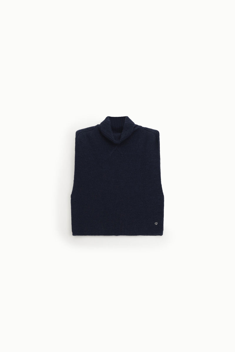 Pull sans manches col montant Please navy