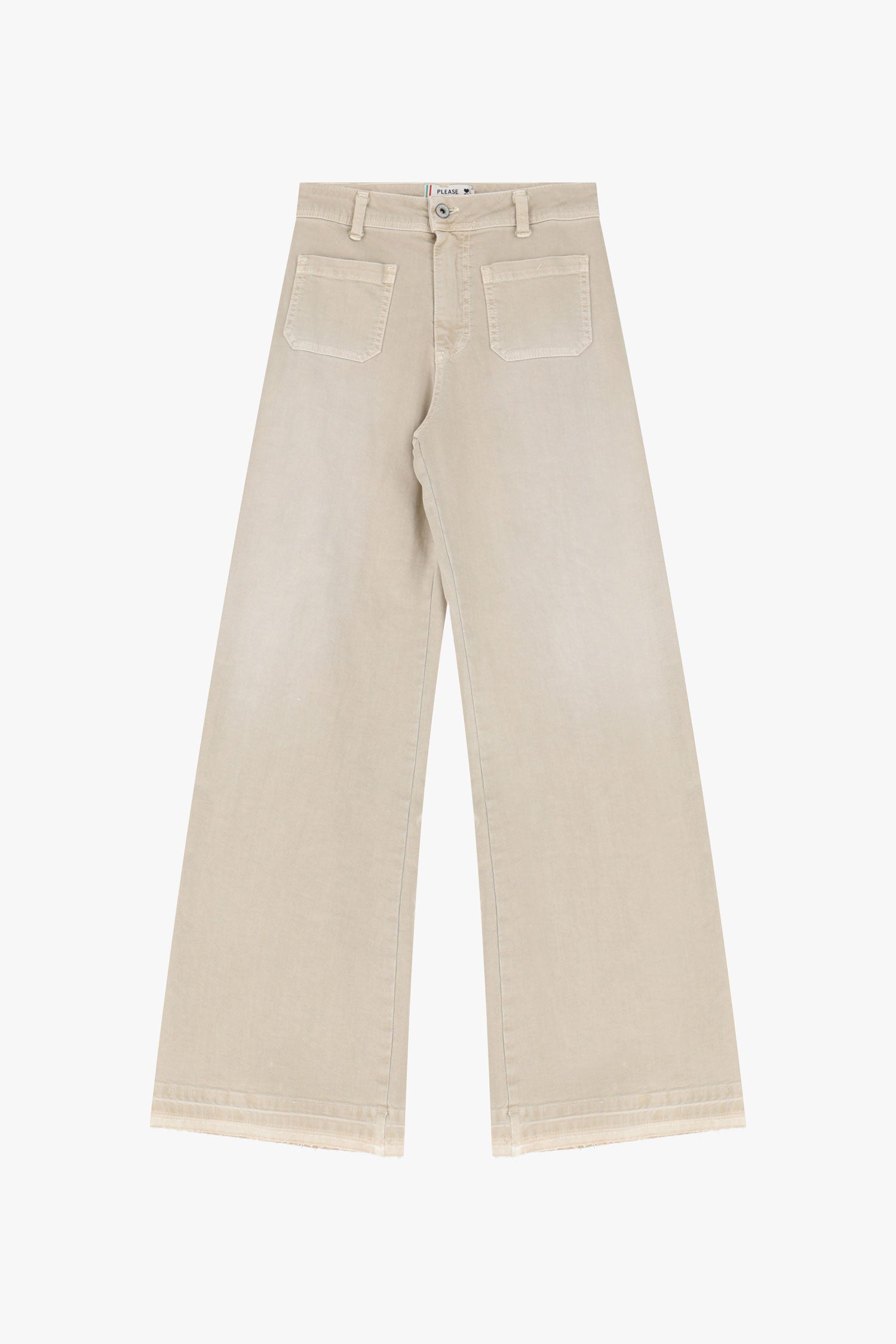 Pantalon large Please poches avant Beige