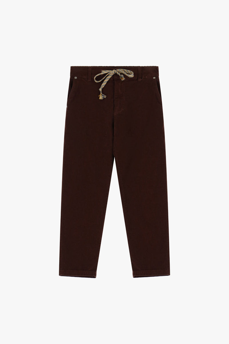 Pantalon Please en velours coupe droite Sepia
