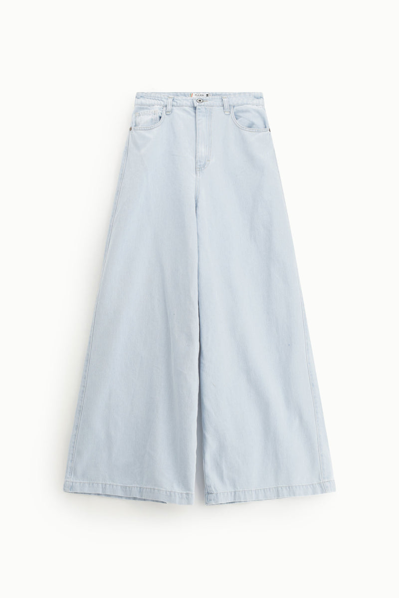 Jean large Please Denim bleu clair taille haute