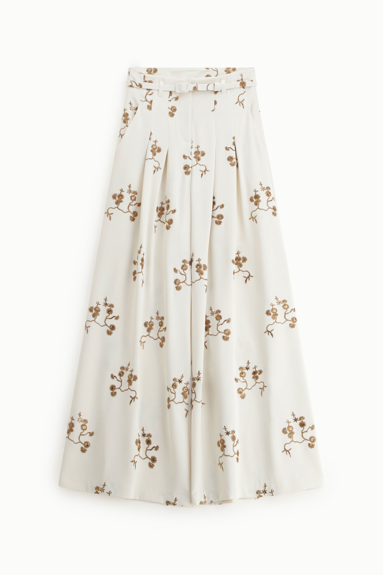 Pantalon large Imperial imprimé fleuri avec ceinture