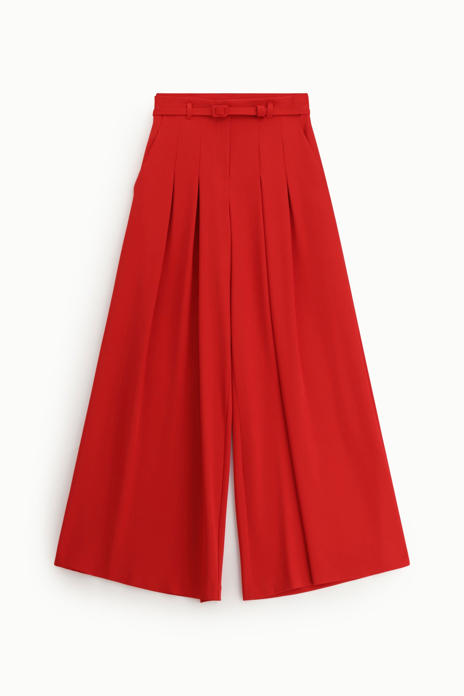 Pantalon large Imperial rouge taille haute avec ceinture