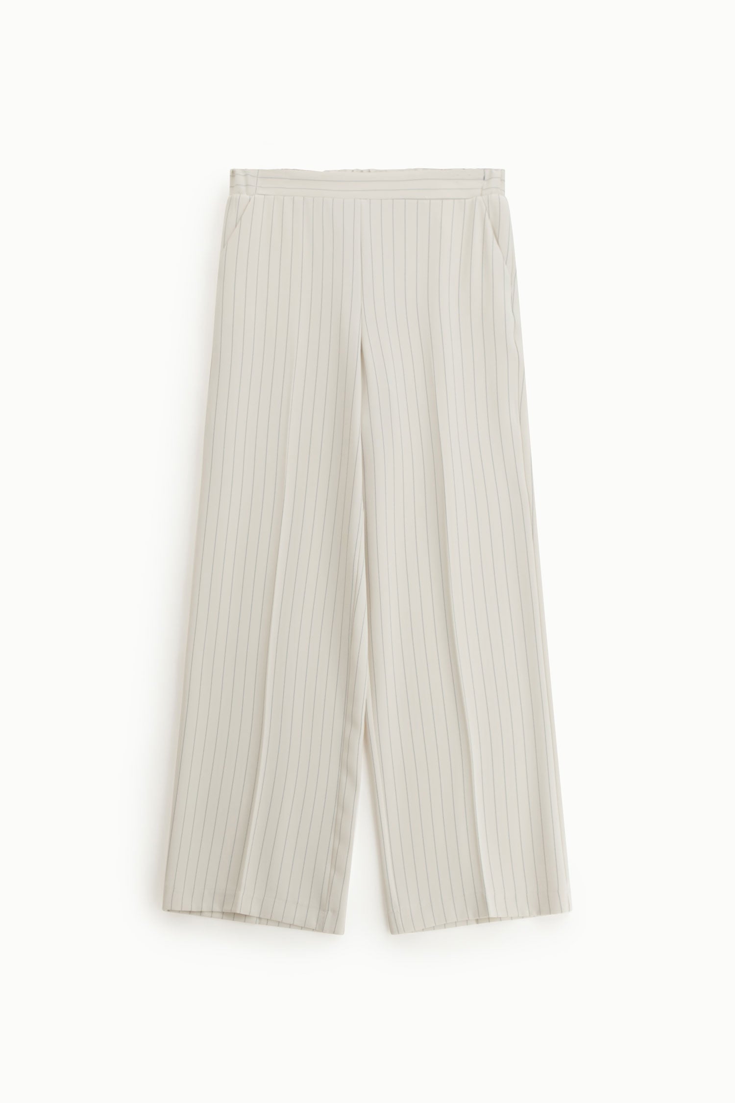 Pantalon droit Imperial à fines rayures écru