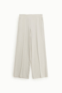 Pantalon droit Imperial à fines rayures écru