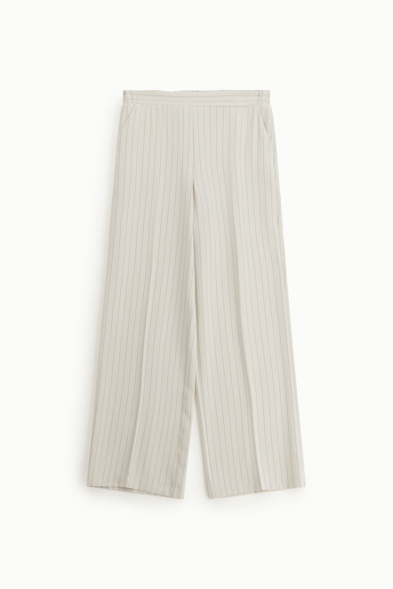 Pantalon droit Imperial à fines rayures écru