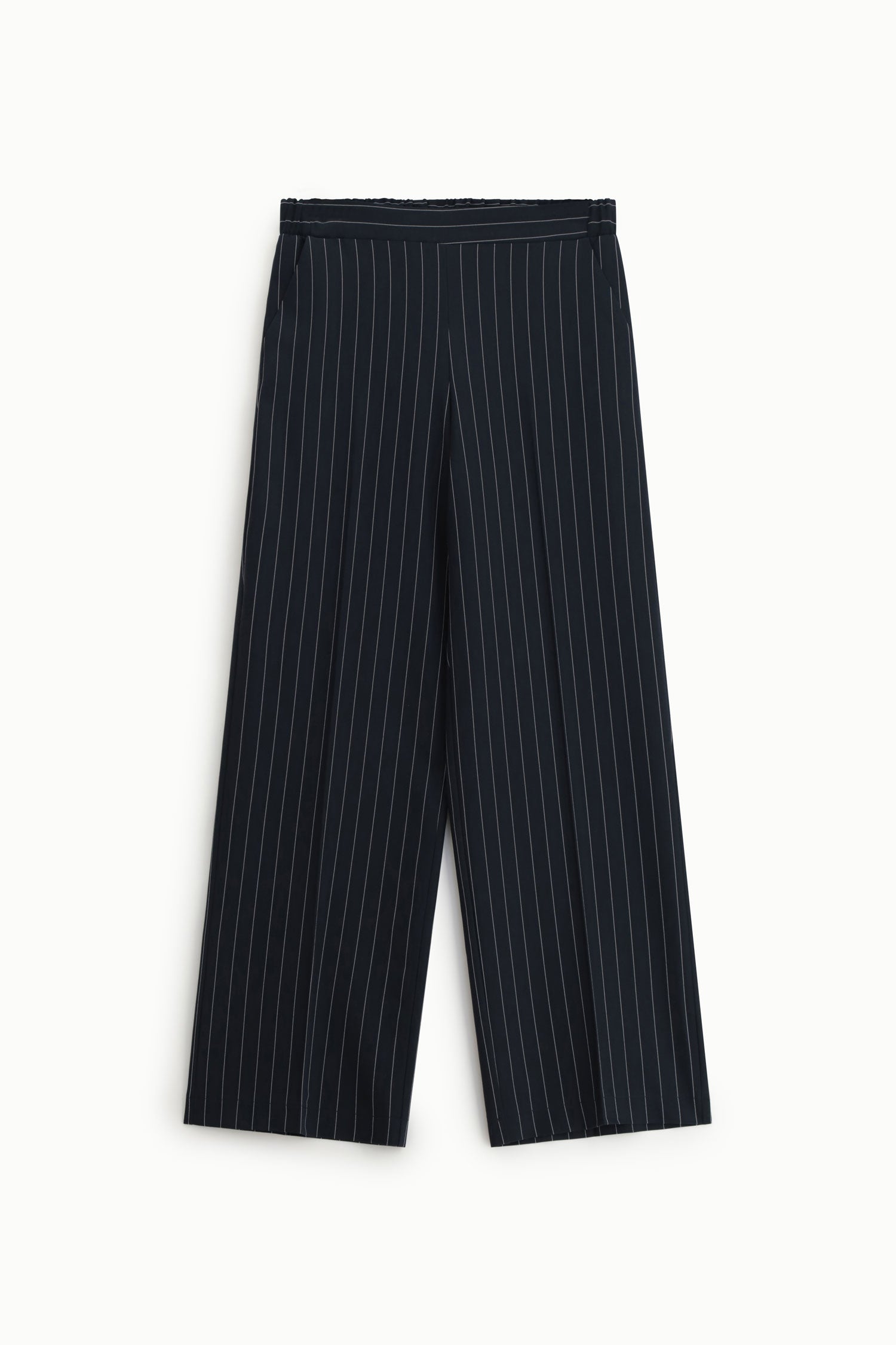 Pantalon droit Imperial à fines rayures bleu marine