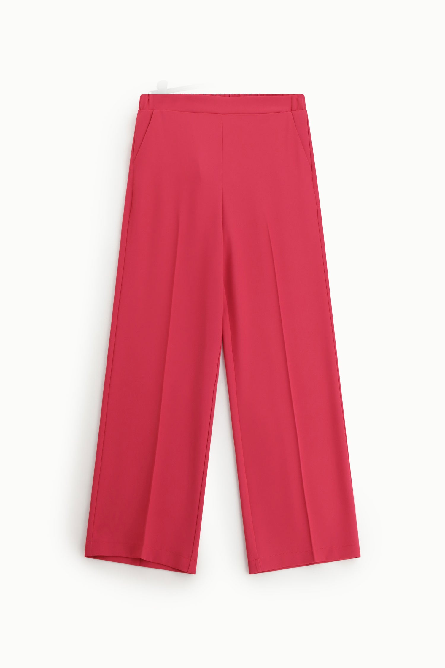 Pantalon Imperial rose framboise taille haute fluide