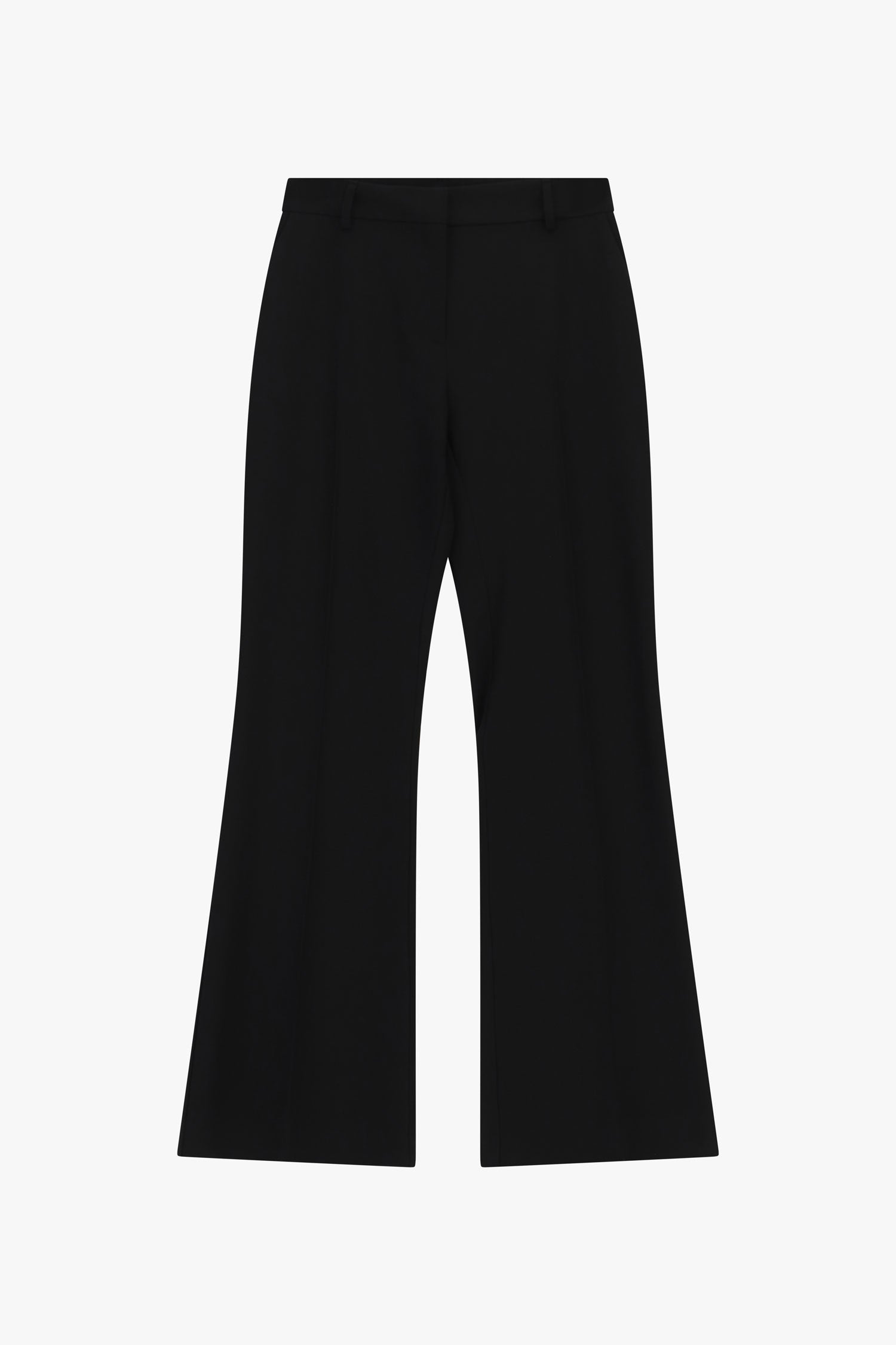Pantalon femme Imperial flare coloris Midnight Blue, taille haute, jambe longue légèrement évasée et coupe élégante.