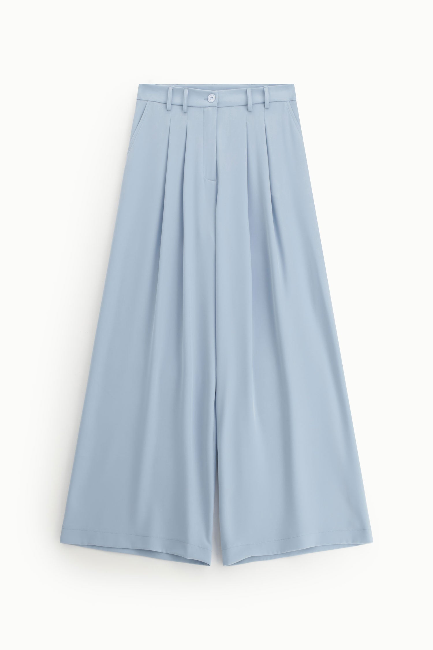 Pantalon large Imperial bleu clair taille haute fluide