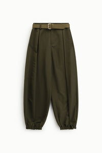 Pantalon cargo Imperial Kaki taille haute ceinturé