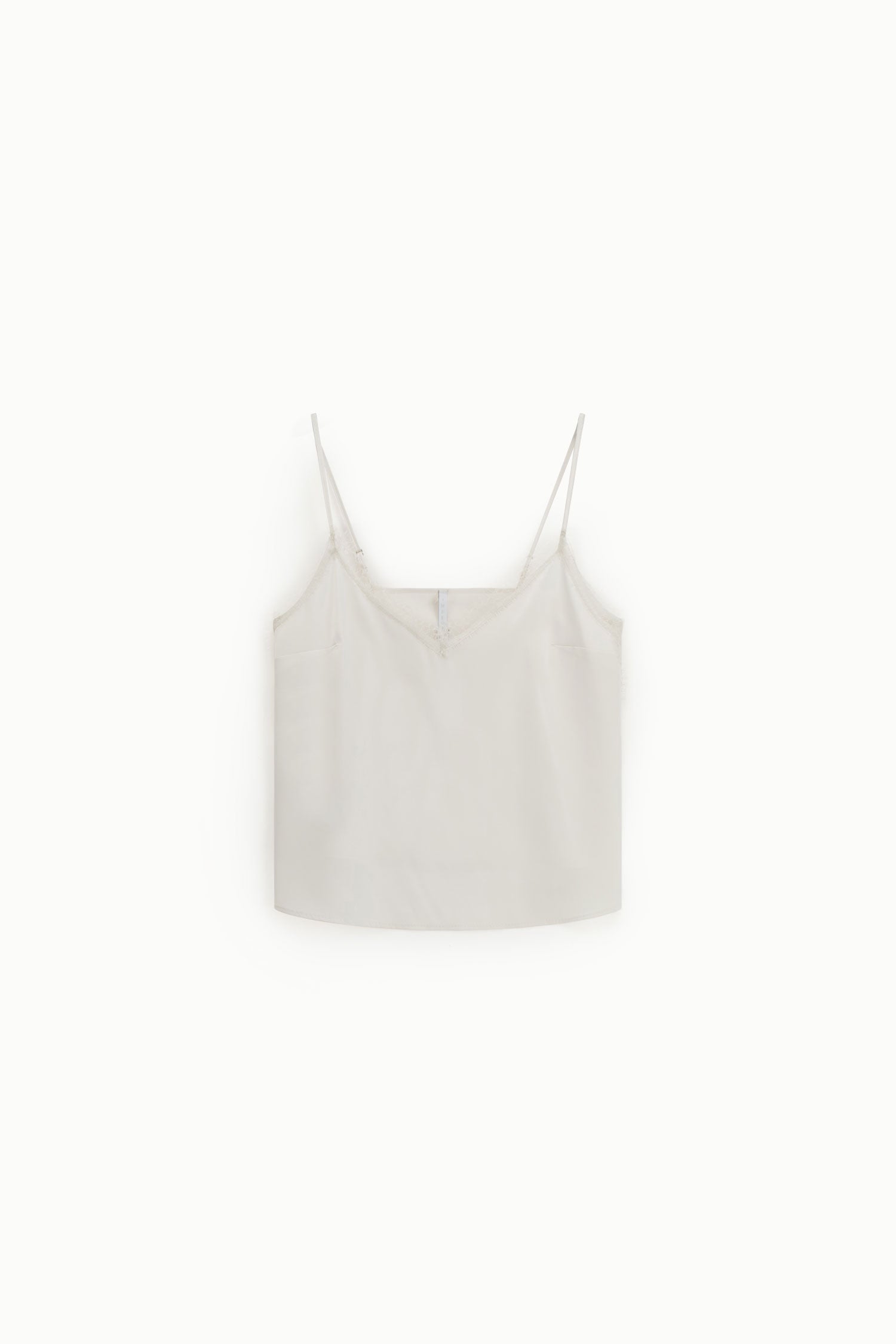 Caraco Imperial blanc à bretelles fines et dentelle