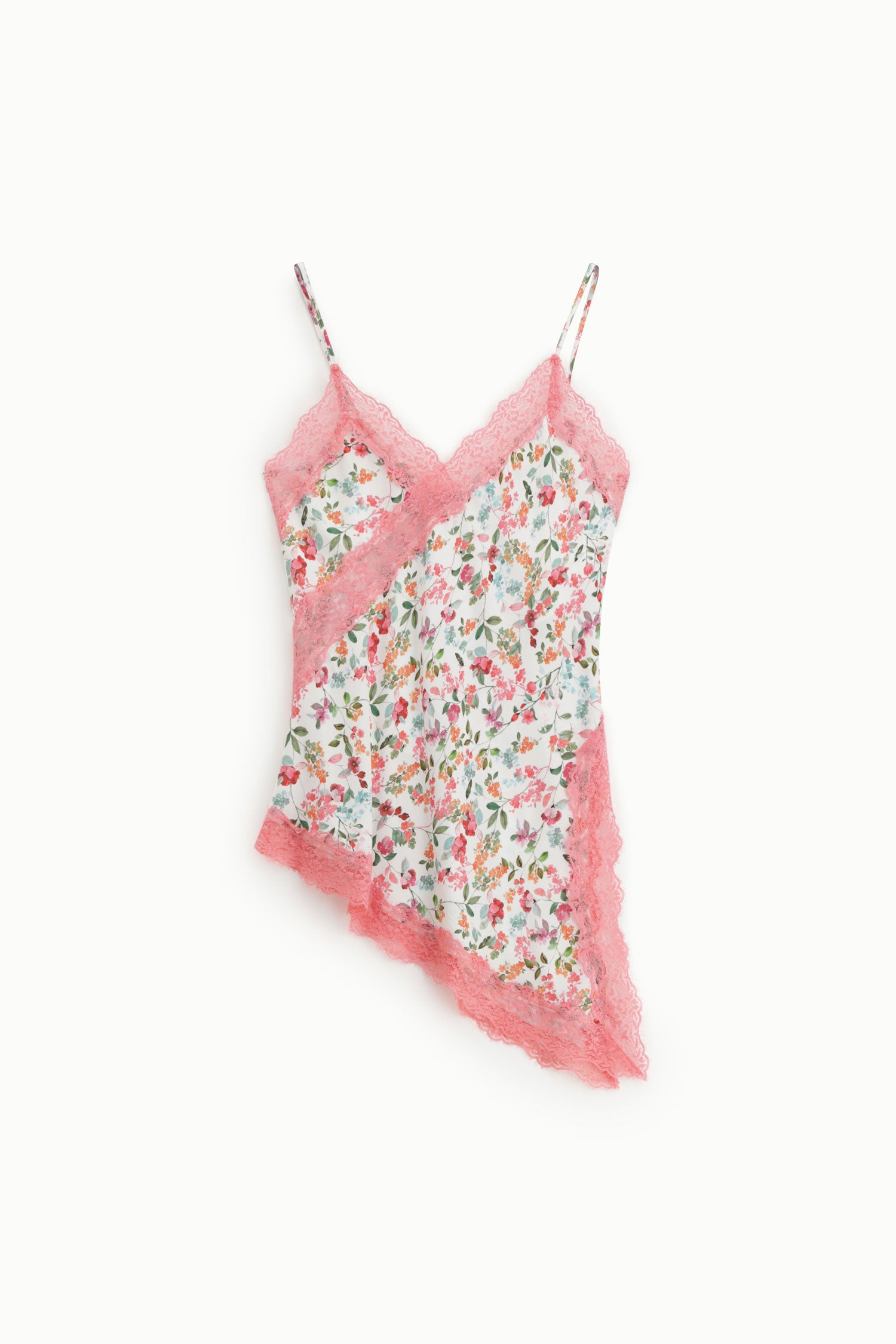 Caraco asymétrique fleuri Imperial en dentelle