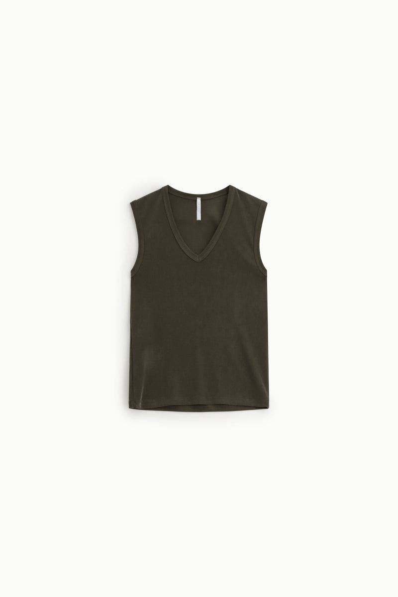 Débardeur Imperial col V uni army