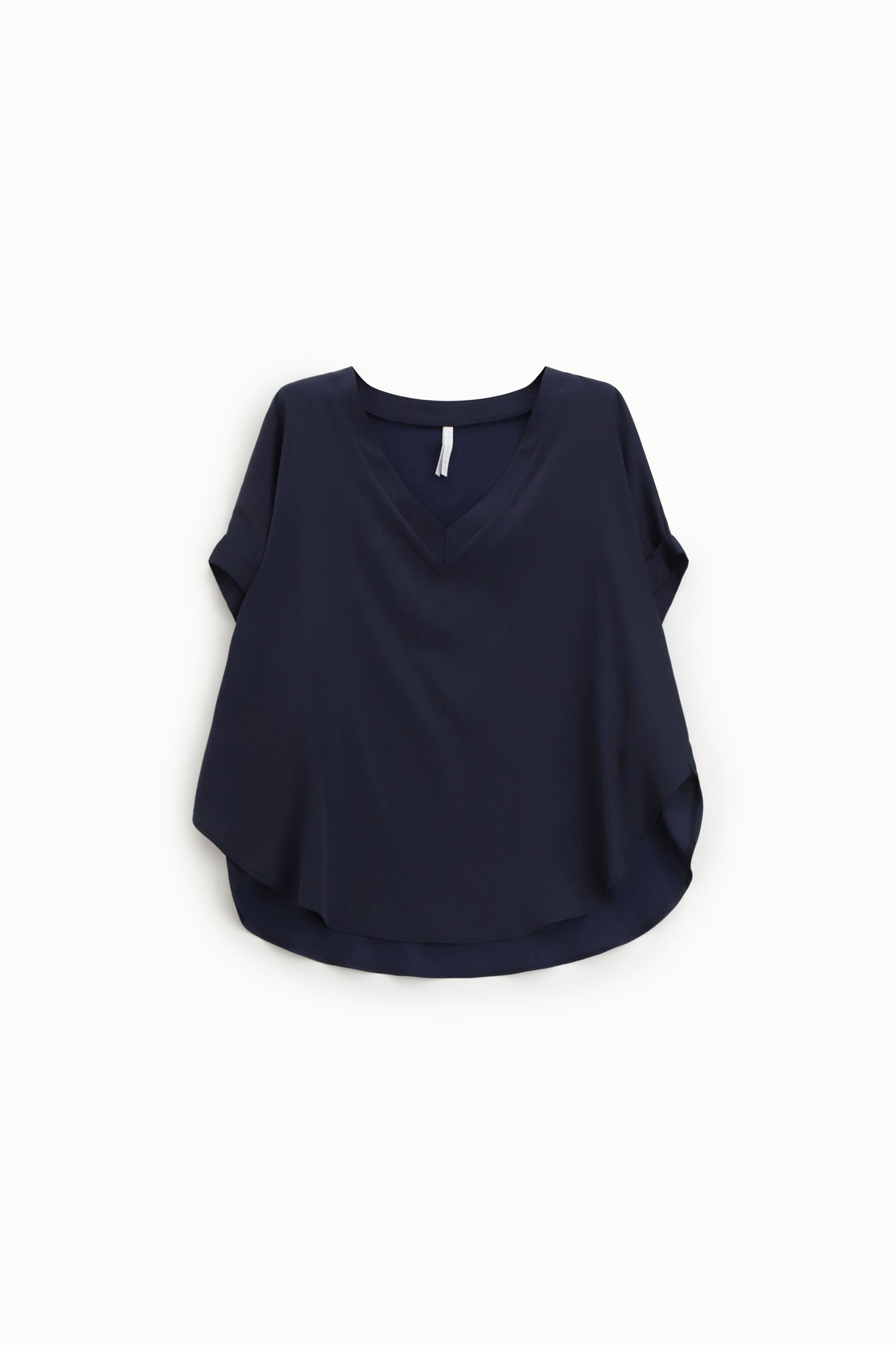 Blouse fluide Imperial col V manches courtes Navy