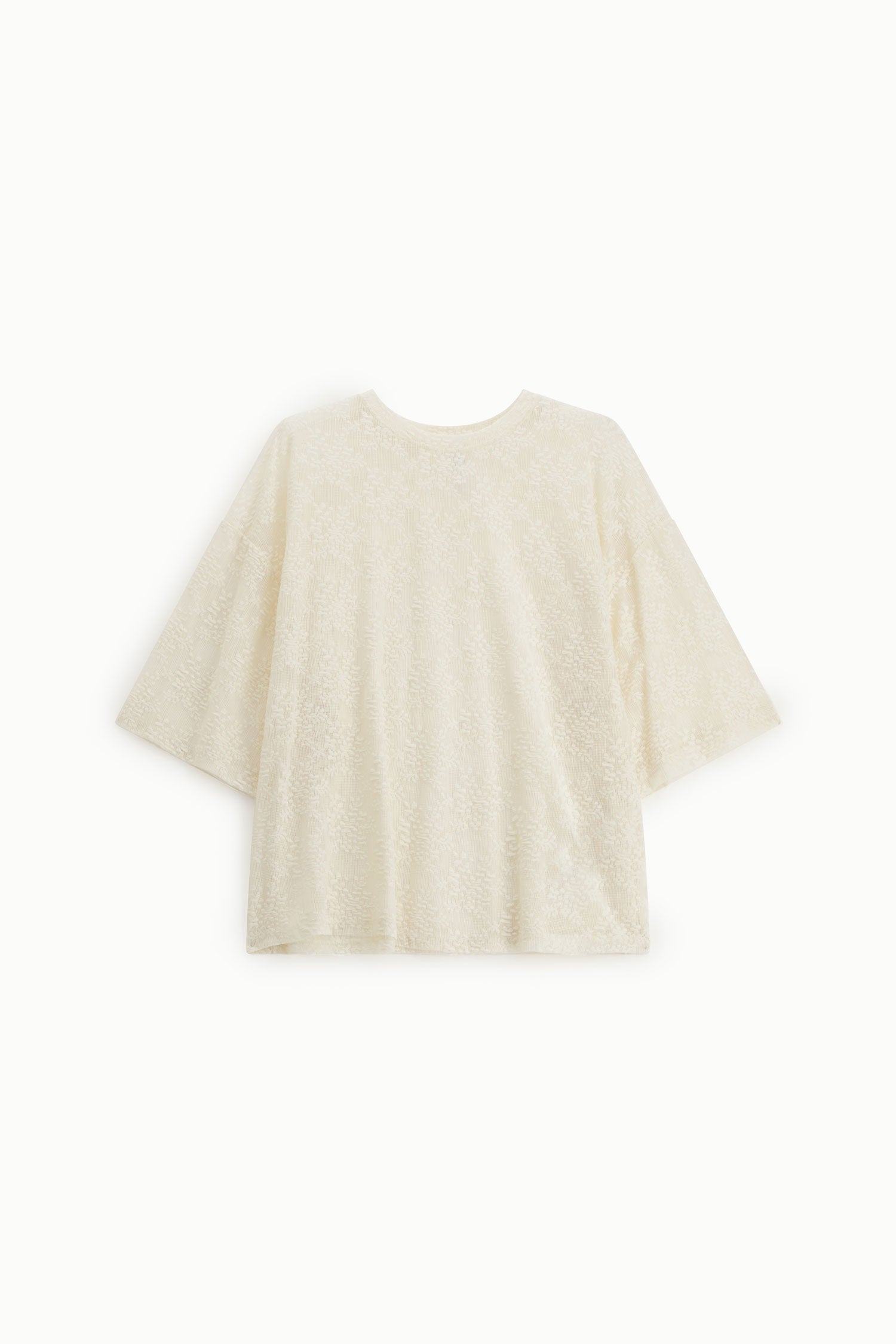 Top ample texturé manches larges écru Imperial