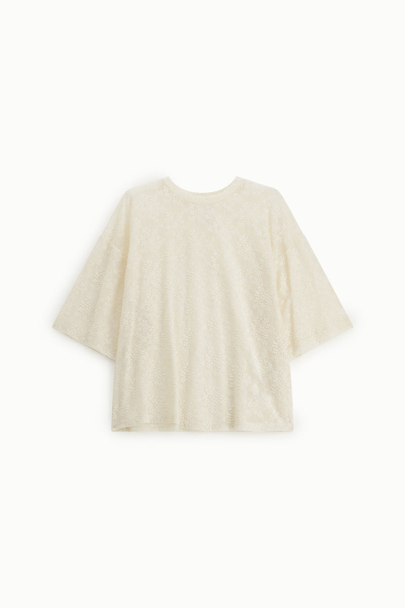 Top ample texturé manches larges écru Imperial