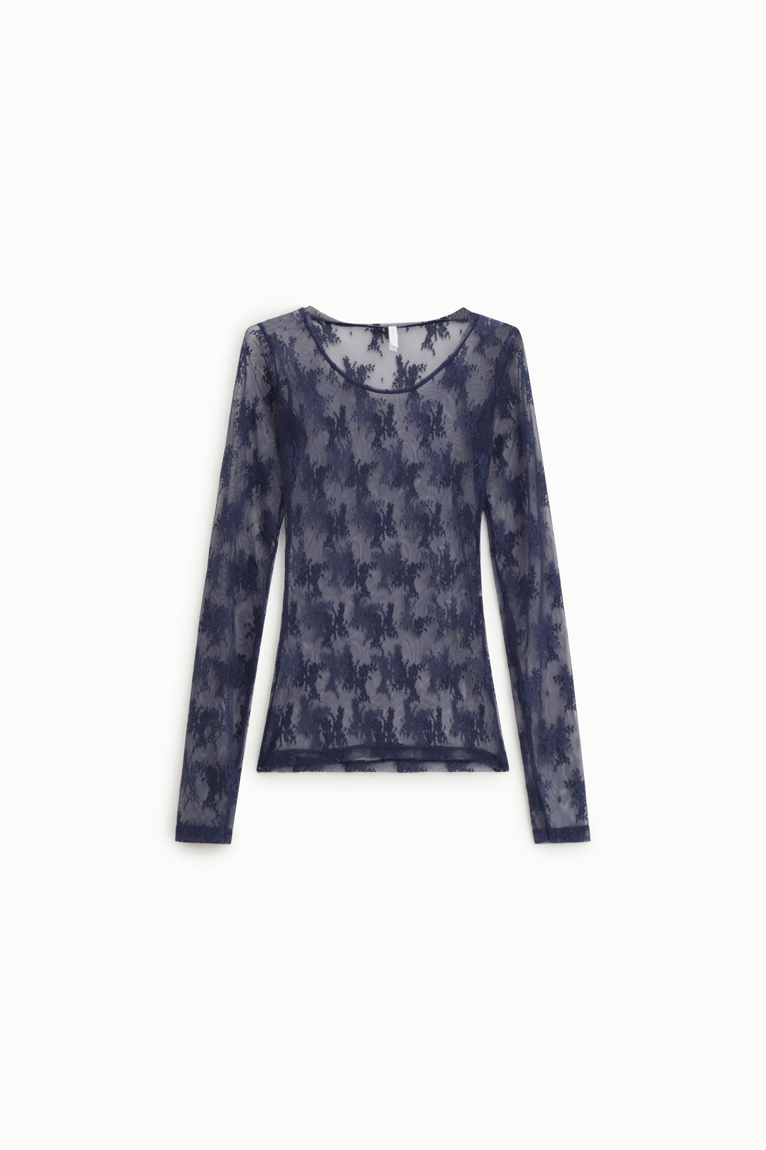 Top en tulle imprimé Imperial Bleu marine