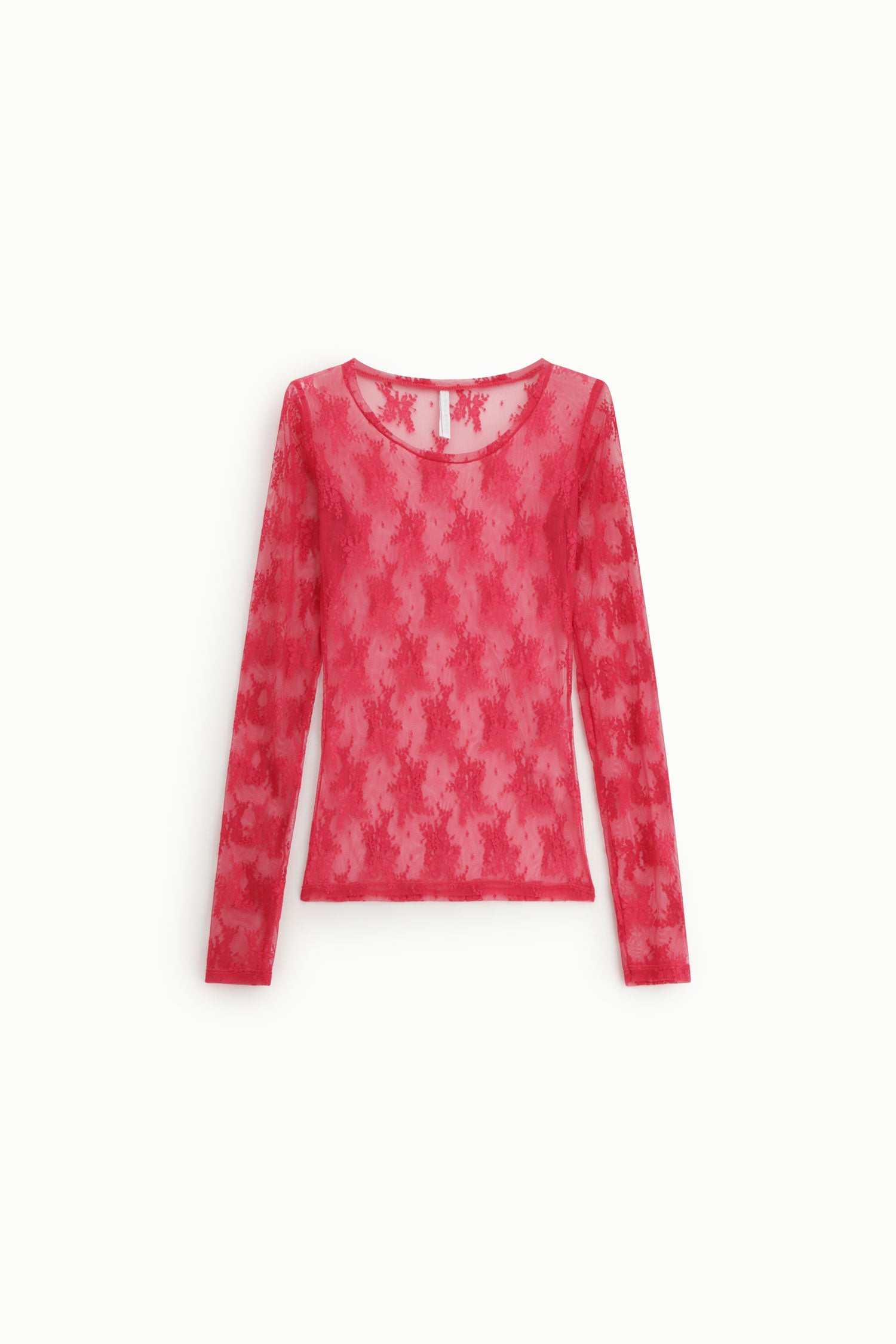 Top en tulle imprimé Imperial Rouge vif