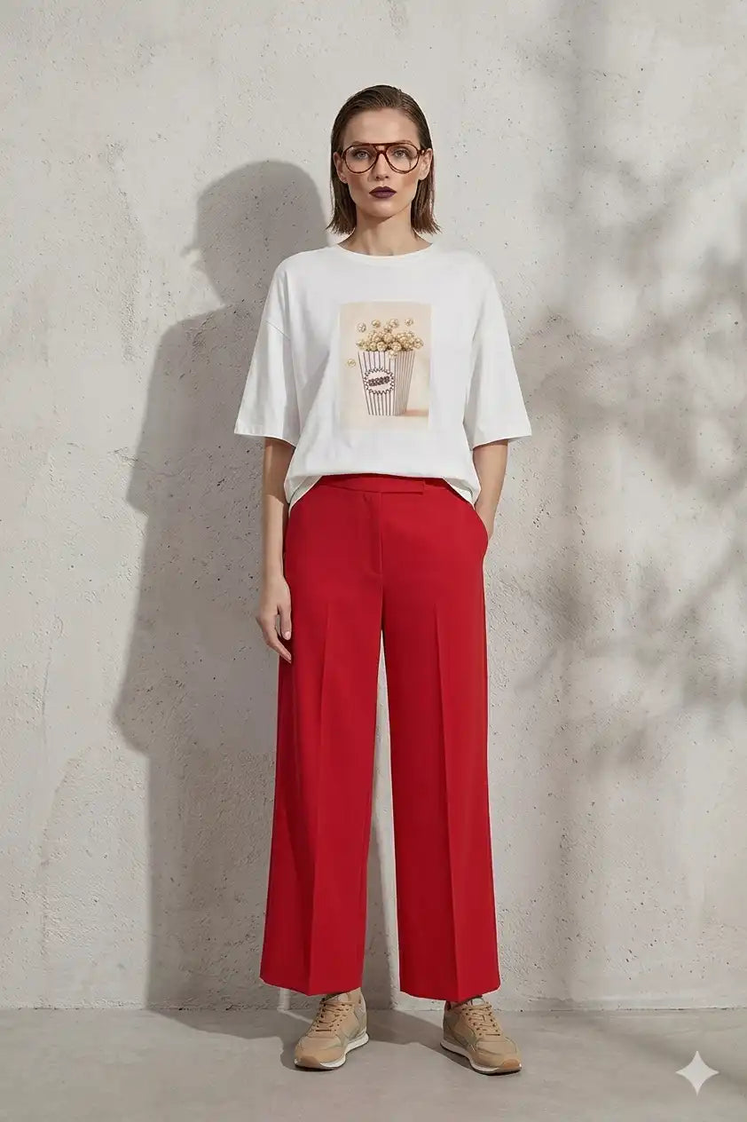 T-shirt oversize imprimé pop-corn Imperial Blanc