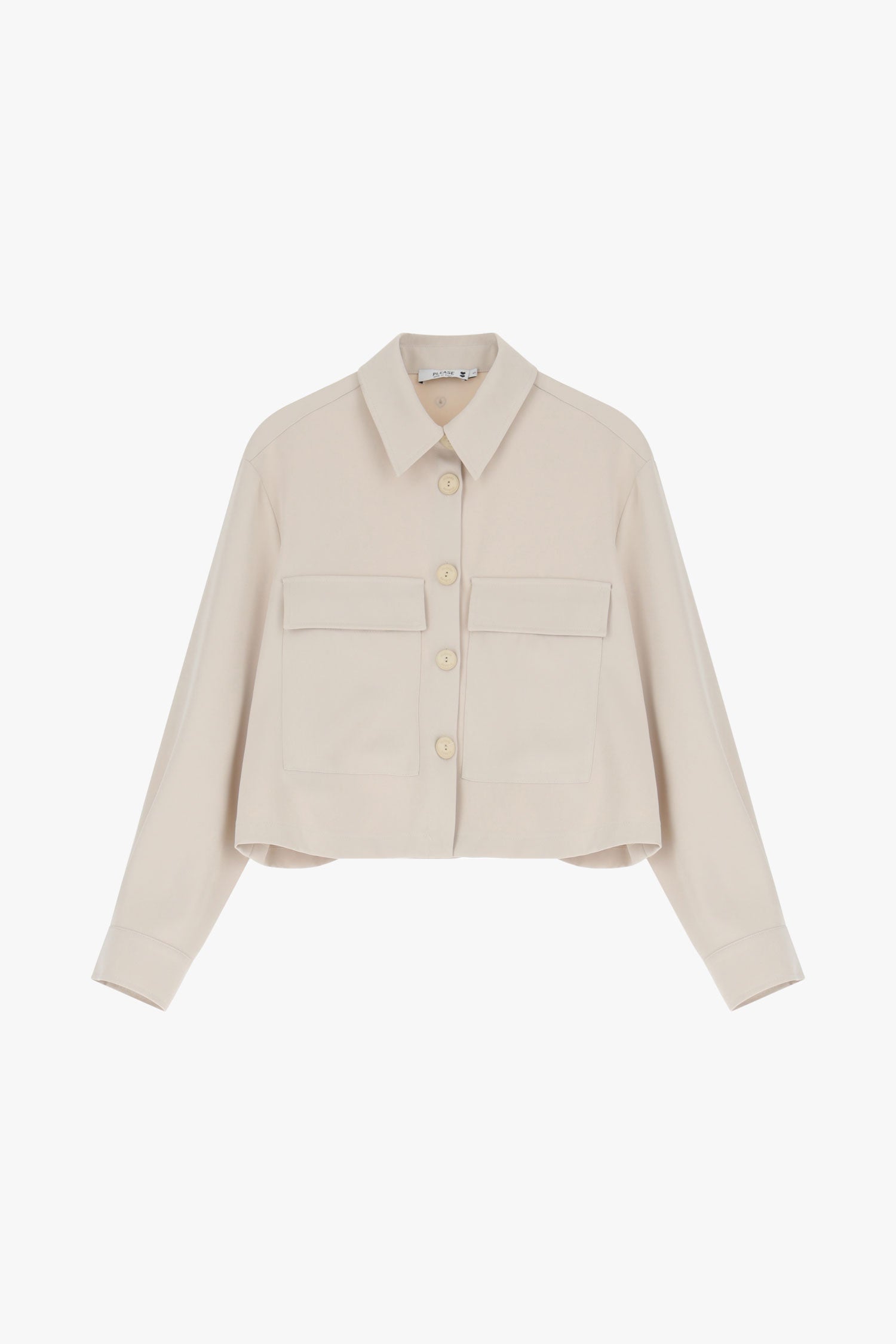 Veste courte Please esprit surchemise écru