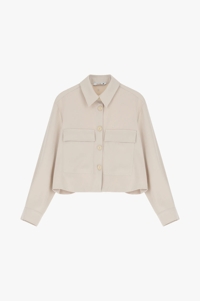 Veste courte Please esprit surchemise écru