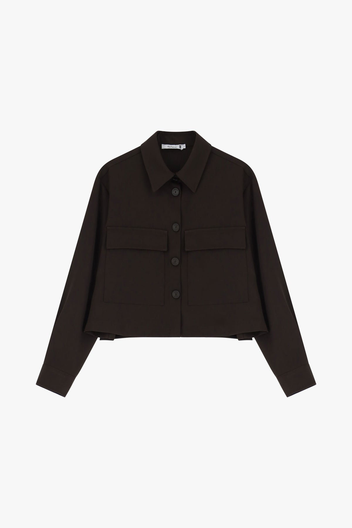 Veste courte Please marron à poches plaquées