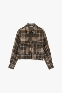 Veste Please à carreaux avec poches Marrone