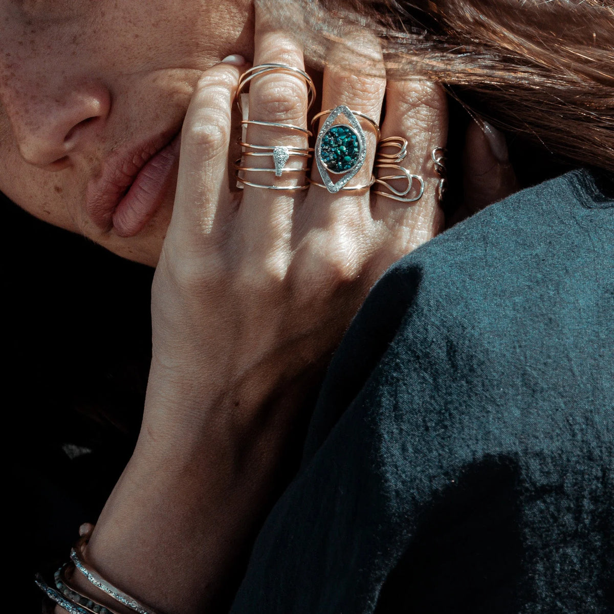 Bague Lsonge Iris Azurite Or